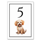 Tafelnummer met Goldendoodle-hond in watercolor (Achterkant)