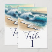 Tafelnummer met golven van de branding op het kust (Voorkant / Achterkant)