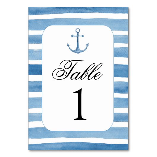 Tafelnummer met nautisch thema. Strand bruiloft. B (Voorkant)