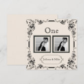 Tafelnummer met vintage ivoor en zwart foto (Voorkant / Achterkant)