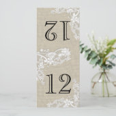 Tafelnummer met Vintage Stijl Kant Ontwerp (Staand voorkant)