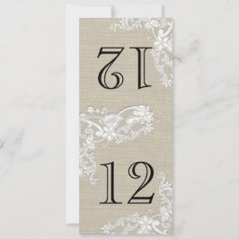Tafelnummer met Vintage Stijl Kant Ontwerp