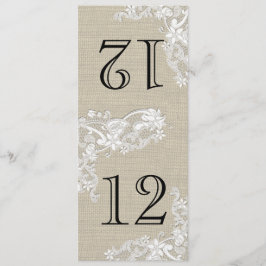 Tafelnummer met Vintage Stijl Kant Ontwerp