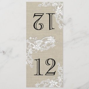 Tafelnummer met Vintage Stijl Kant Ontwerp