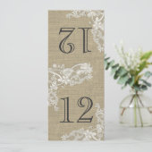 Tafelnummer met Vintage Stijl Kant Ontwerp (Staand voorkant)