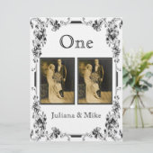 Tafelnummer met vintage zwart-wit foto (Staand voorkant)