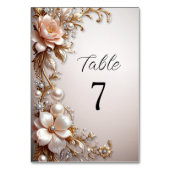 Tafelnummer met zachte roze en witte bloemen (Achterkant)