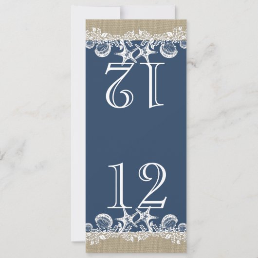Tafelnummer met Zee Garland thema ontwerp (Voorkant)