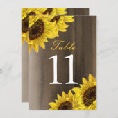 Tafelnummer met zonnebloem (Voorkant / Achterkant)