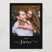 Tafelnummer met zwart-wit script foto (Voorkant)