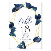 TAFELNUMMER | Moderne Diep Indigo Blauw en Goud (Achterkant)