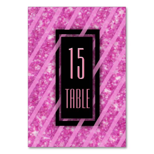 tafelnummer | Moderne roze glitter (Achterkant)