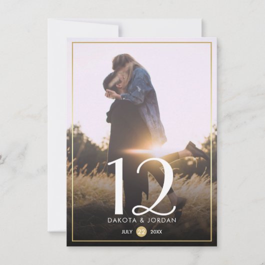 Tafelnummer | Moderne typografie & gouden foto (Voorkant)