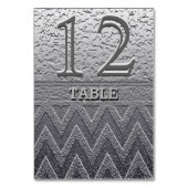 tafelnummer | Moderne zilveren Chevron (Voorkant)