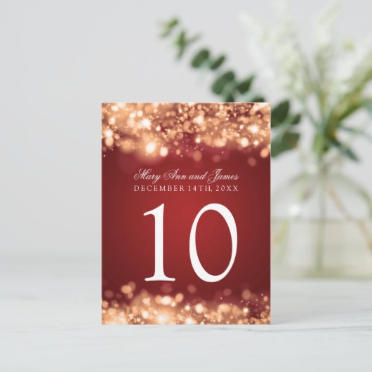 Tafelnummer Mousserende lampjes Goud (Staand voorkant)