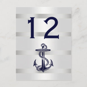 Tafelnummer Nautisch Marineblauw Anker Wit BG V