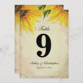 Tafelnummer negen van de zonnebloem-huwelijksrecep (Voorkant / Achterkant)