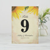 Tafelnummer negen van de zonnebloem-huwelijksrecep (Staand voorkant)