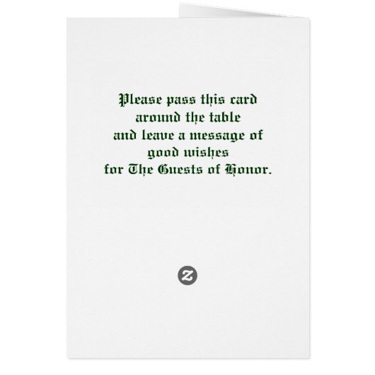 Tafelnummer notitiekaarten Ierse bruiloft (Achterkant)