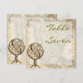 Tafelnummer op vintage kaart (Voorkant / Achterkant)