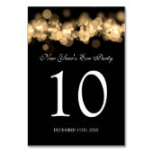 Tafelnummer Oudejaarsavond Party Gold Bokeh Light (Achterkant)