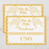 Tafelnummer Papel Picado Goud Feest Huwelijk (Voorkant / Achterkant)