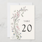 Tafelnummer Pastelkleurig Bloemmotief Bruiloft (Voorkant)