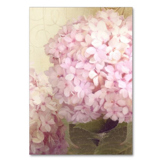 Tafelnummer Plaats Kaart Parijse Roze Hydrangeas (Achterkant)