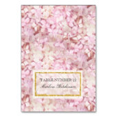 Tafelnummer Plaats Kaart Roze Hortensia's Gold Fau (Voorkant)