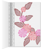 Tafelnummer plaatskaarten Roze bloemige notitie (Binnen (Rechts))
