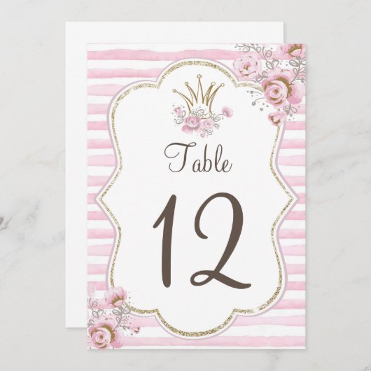 Tafelnummer prinses florroze goud (Voorkant / Achterkant)