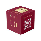 Tafelnummer QR code menu bordeaux business logo Kubus (Achter hoekig)