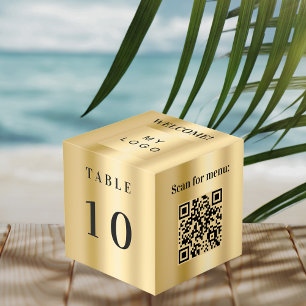 Tafelnummer QR code menu gold business logo Kubus