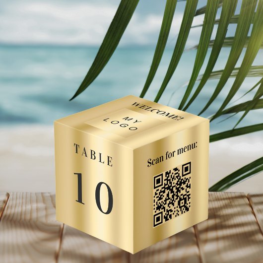 Tafelnummer QR code menu gold business logo Kubus