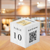 Tafelnummer QR code menu hout bedrijf logo Kubus