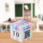 Tafelnummer QR code menu roze mint business logo Kubus