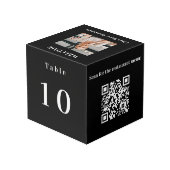 Tafelnummer QR codes 2 menu's foto zwart Kubus (Achter hoekig)