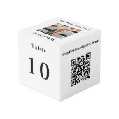 Tafelnummer QR codes 2 menu's witte foto Kubus (Achter hoekig)