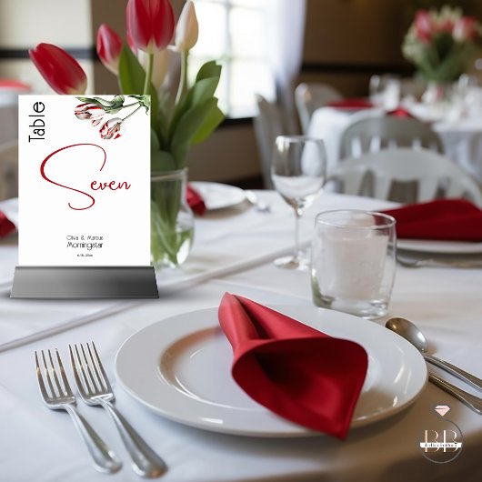 TAFELNUMMER | Rode en witte tulpen