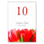 Tafelnummer rode tulpen (Voorkant)