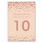 Tafelnummer Roos Gold Faux Glitter Confetti Blush (Achterkant)