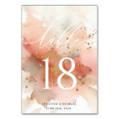 Tafelnummer RoseGold Waterverf Bruiloft (Achterkant)