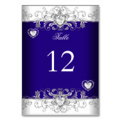 Tafelnummer Royal Blue Wedding Silver Diamond (Achterkant)