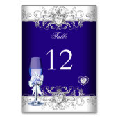 Tafelnummer Royal Blue Wedding Silver Glass (Voorkant)