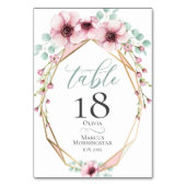 TAFELNUMMER | Roze Anemoon en Loofwerk (Achterkant)