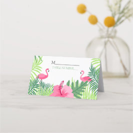 Tafelnummer Roze Flamingo Tropische Alfa Plaatskaartje