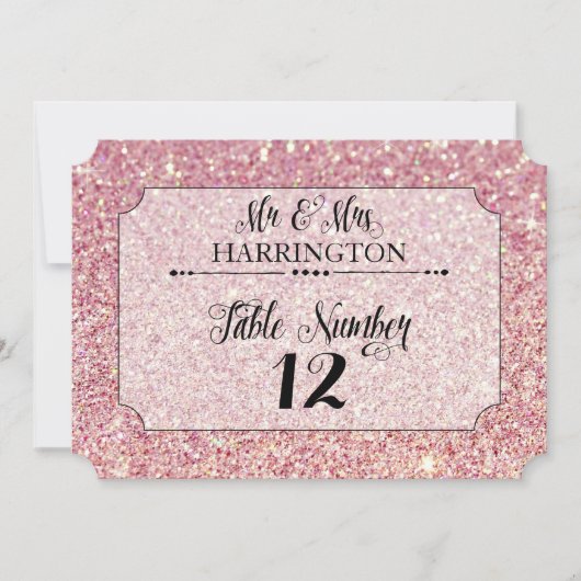 Tafelnummer Roze Glitter Mr. en mevrouw Modern Fab (Voorkant)