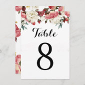 Tafelnummer roze trouwuitnodiging (Voorkant / Achterkant)