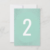 TAFELNUMMER rustieke mini confetti zilver mint (Achterkant)