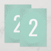 TAFELNUMMER rustieke mini confetti zilver mint (Voorkant / Achterkant)